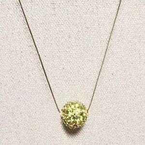 Vintage 14K Gold Peridot Sphere Slide Necklace 6.01ct Milor Italy 18” Box Chain